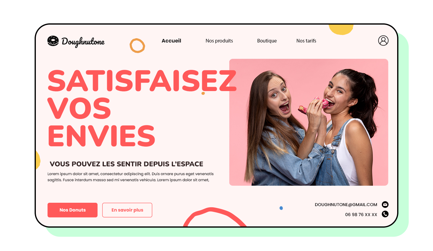 maquette site internet webdesign donuts