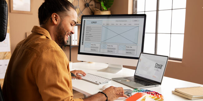 un développeur en pleine création de site internet